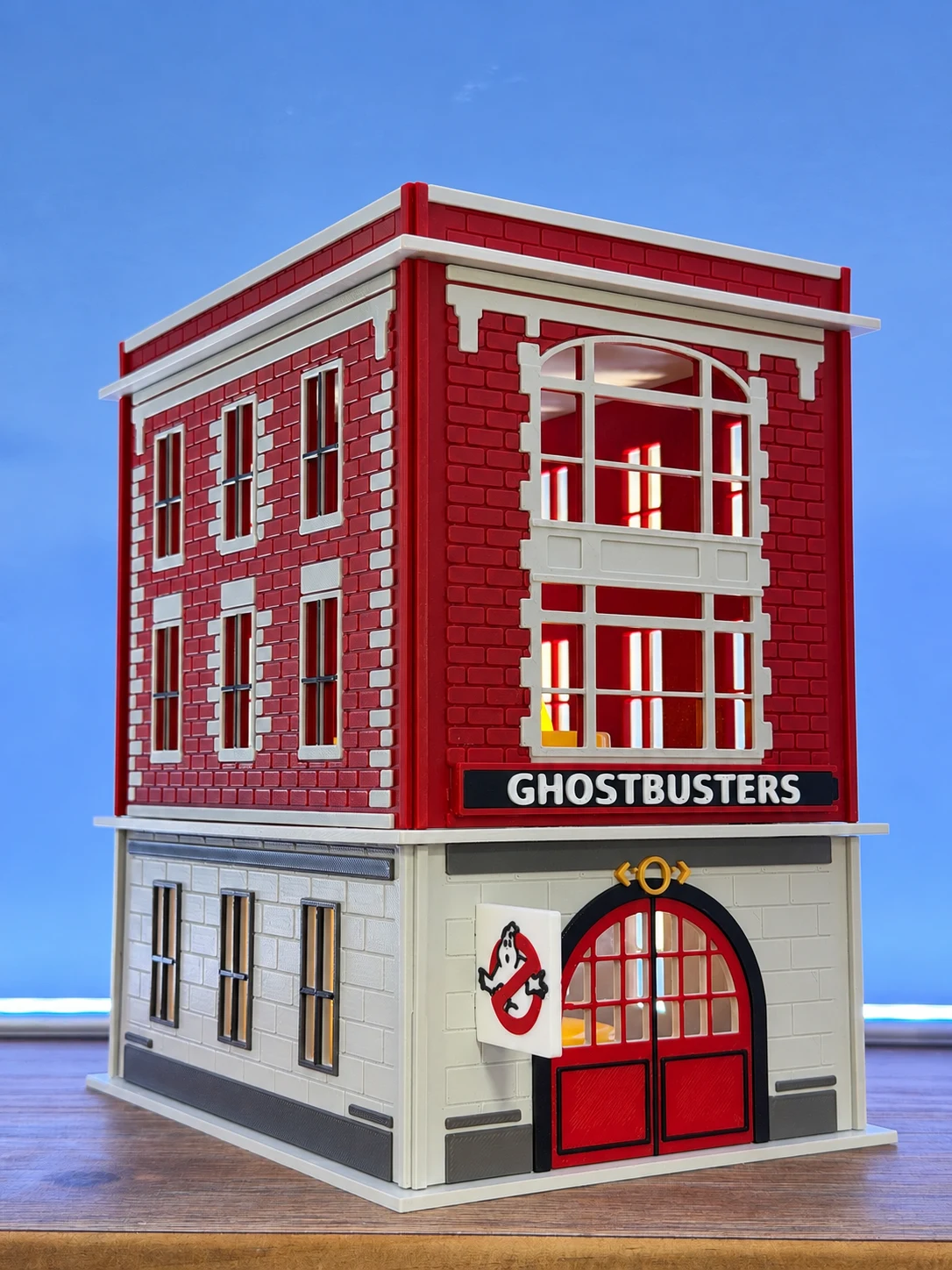 Firehouse with Ghostbusters sign