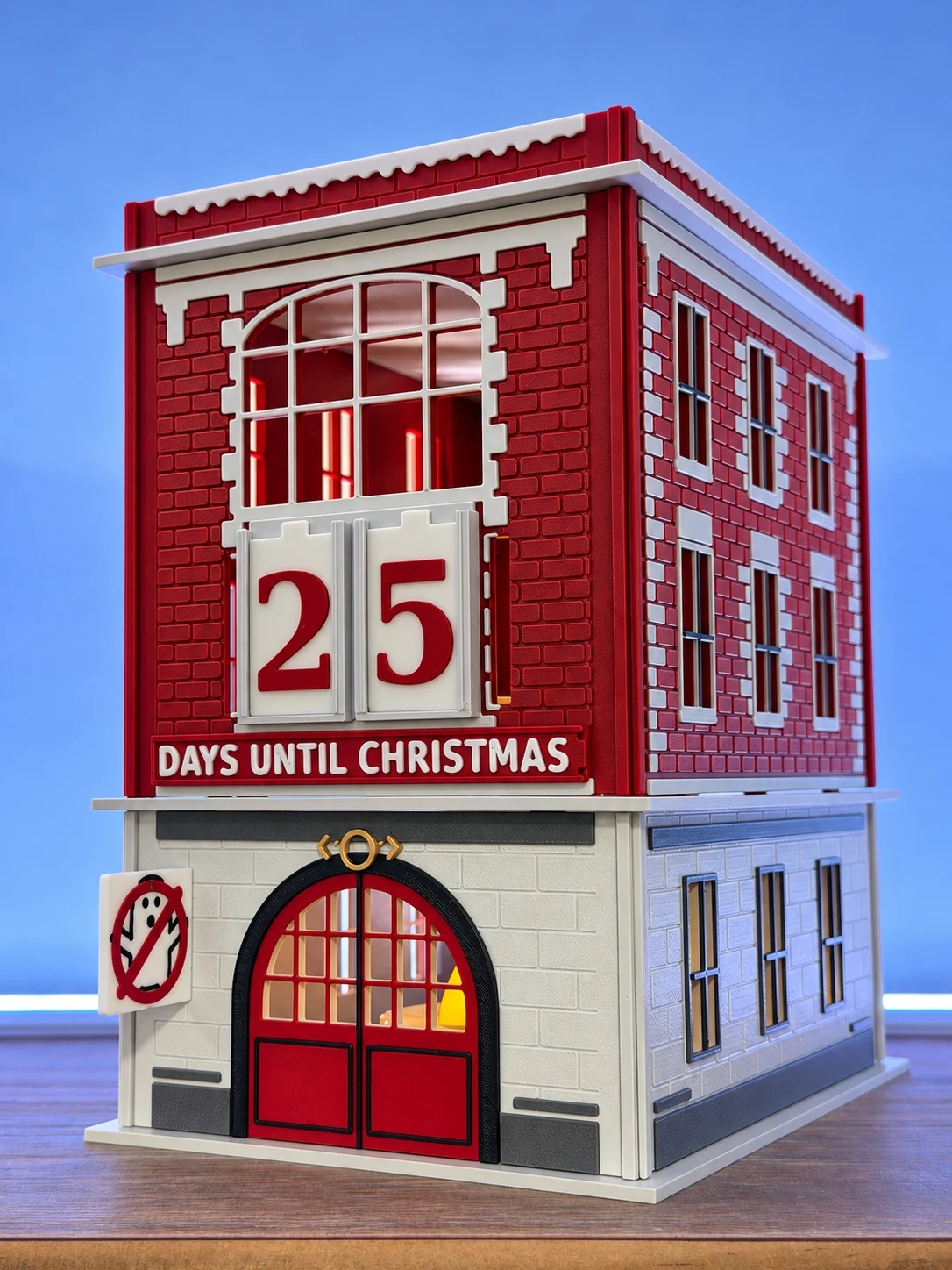 Firehouse with Christmas countdown